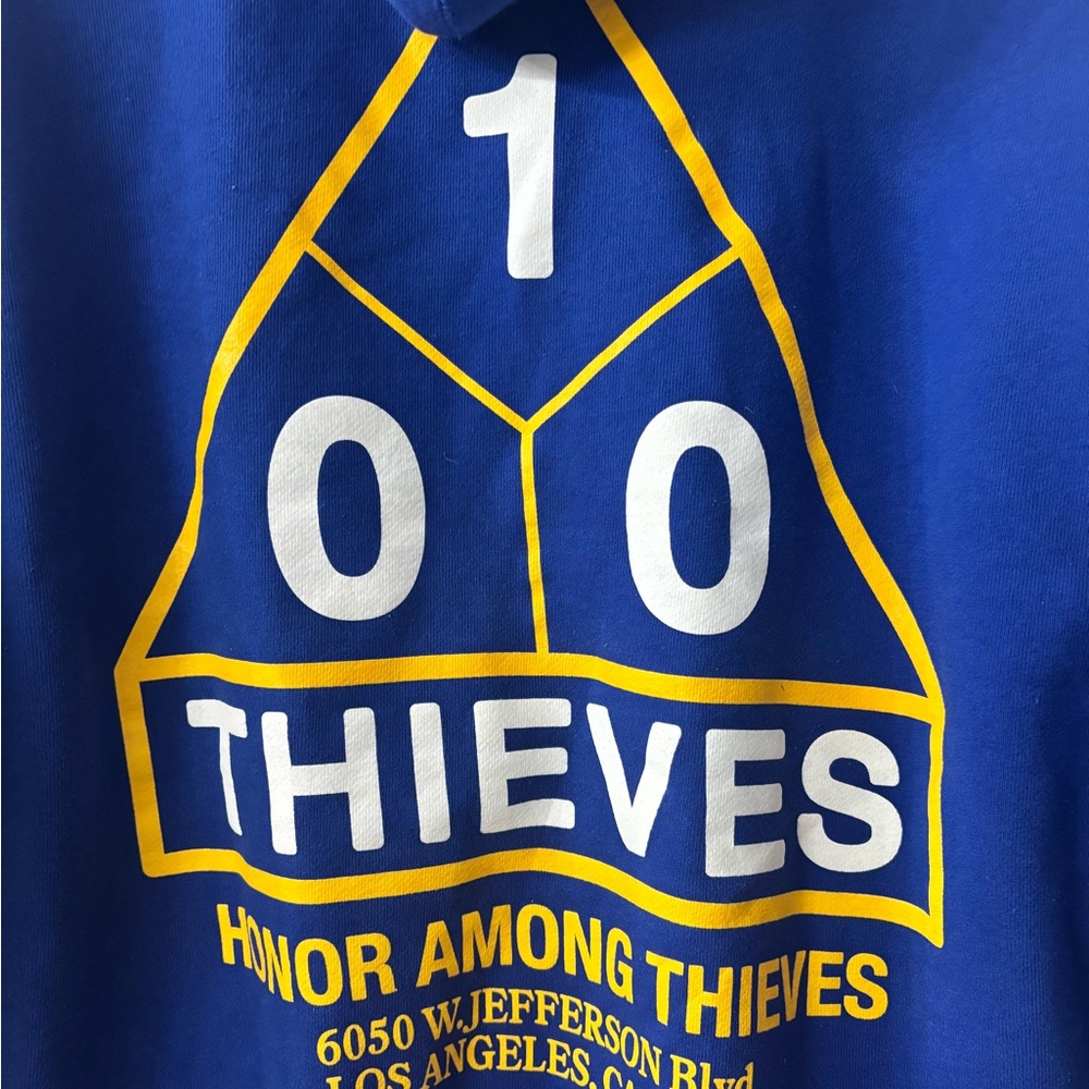100 Thieves Men's Royal Blue Crewneck Sweater - Picture 4 of 8